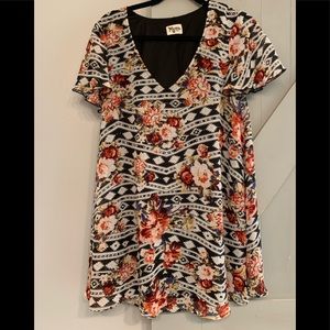 Aztec print mini dress